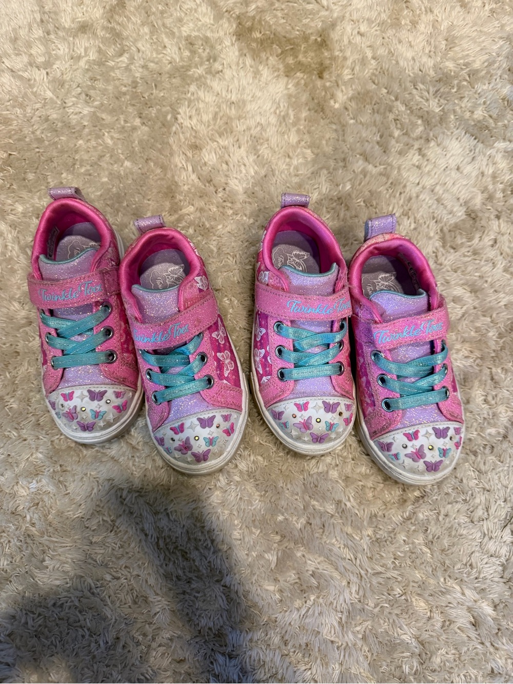 Girls' Pink Butterfly Light-Up Sneakers